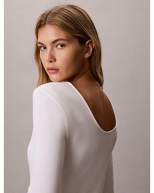Calvin Klein Gray T-Shirt With U-Neck On The Back