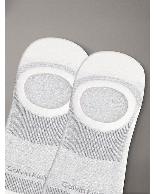 Calvin Klein White 2 Pack Moisture-Wicking Invisible Socks for men