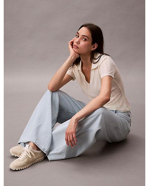 Calvin Klein Ultra Wide Leg Jeans in het Gray