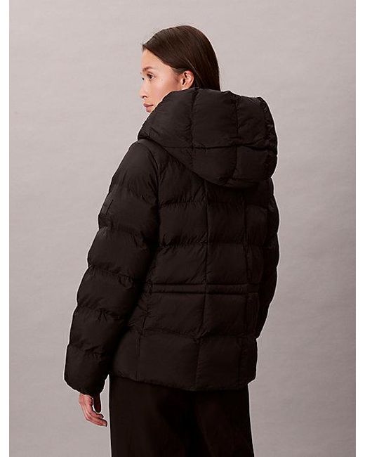 Calvin Klein Glans Wikkel-Pufferjack in het Brown