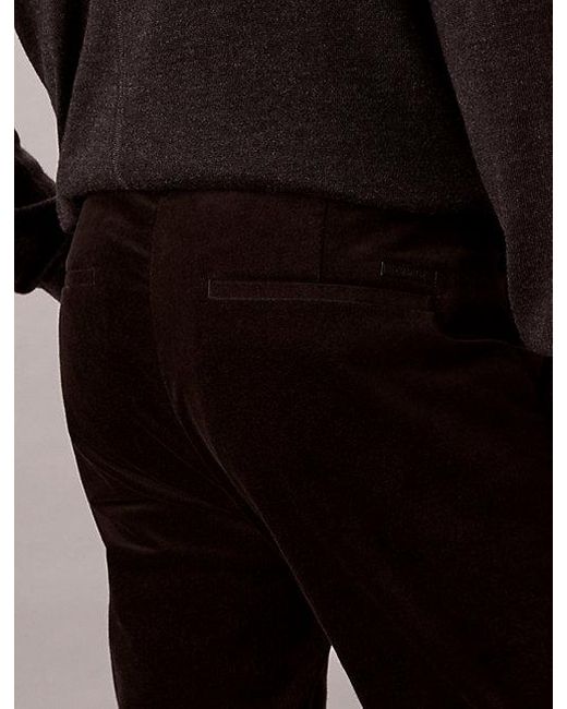Calvin Klein Black Slim Moleskin Trousers for men