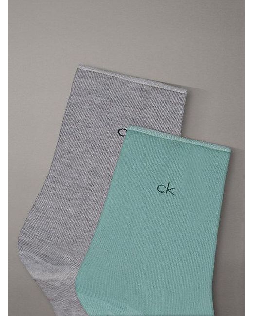 Calvin Klein Gray 3 Pack Soft Cotton Rolltop Crew Socks
