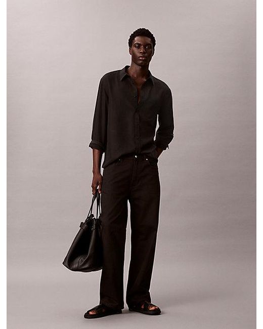 Calvin Klein Black Soft Modal Relaxed Shirt for men