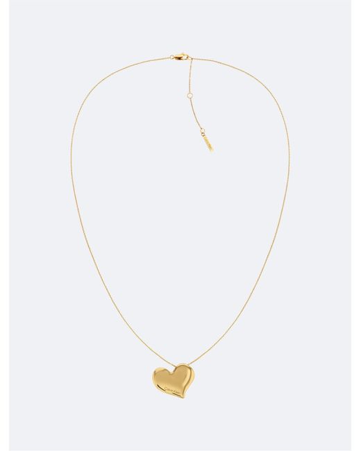 Calvin Klein White Minimal Heart Pendant Necklace