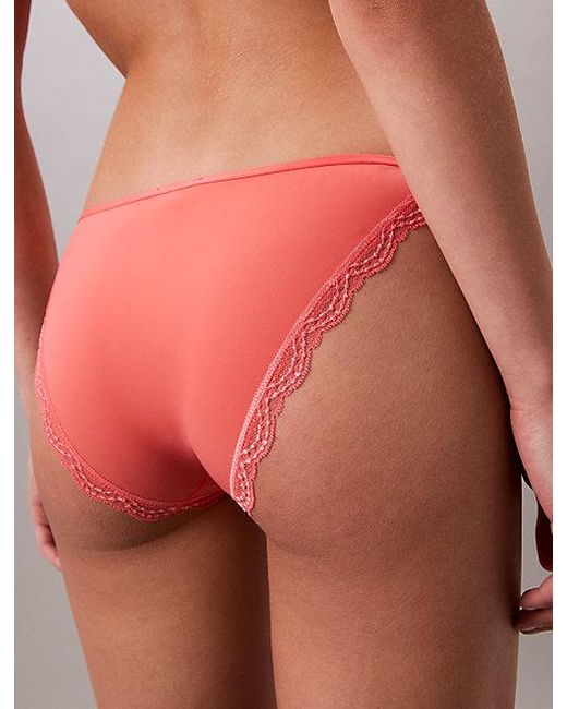 Calvin Klein Pink Bikini Briefs Micro Stretch With Lace