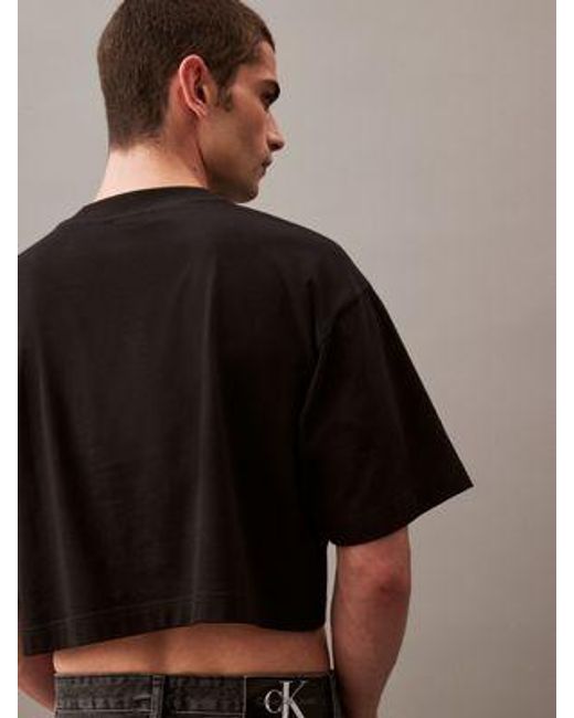 Calvin Klein Black Kastiges T-Shirt mit Logo - Pride
