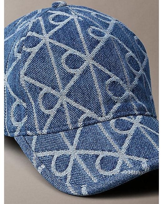 Calvin Klein Blue Denim Logo Jacquard Cap for men