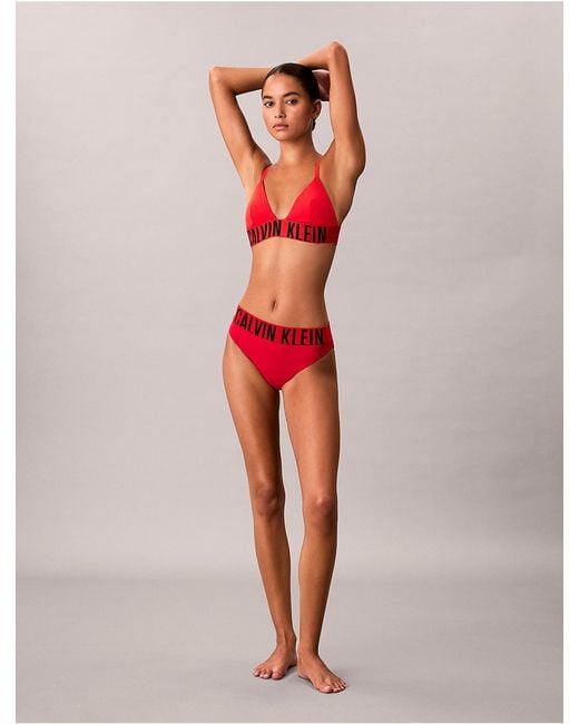 Calvin Klein Red Triangle Bikini Top Intense Power