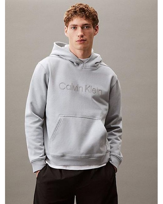 Sudadera de felpa con capucha Calvin Klein de hombre de color Gray