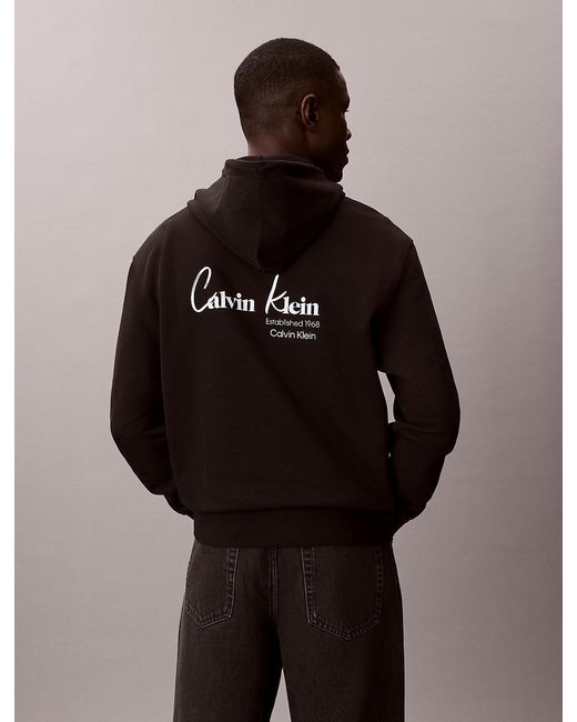 Calvin Klein Brown Graphic Logo Hoodie for men
