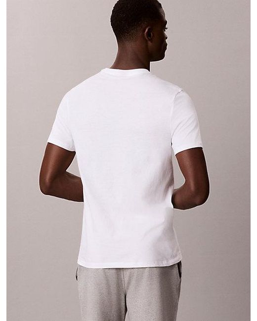 Calvin Klein White 3 Pack Crewneck T-Shirts Cotton Classics for men
