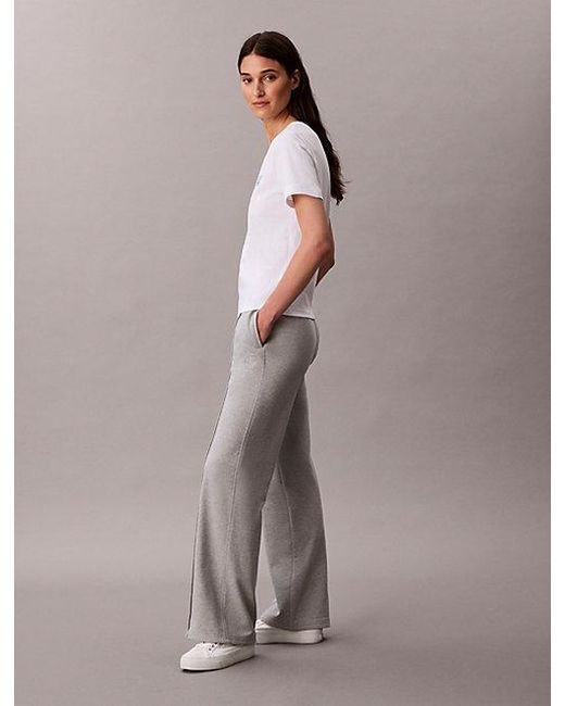 Calvin Klein Gray Jeans Cotton Terry Track Trousers