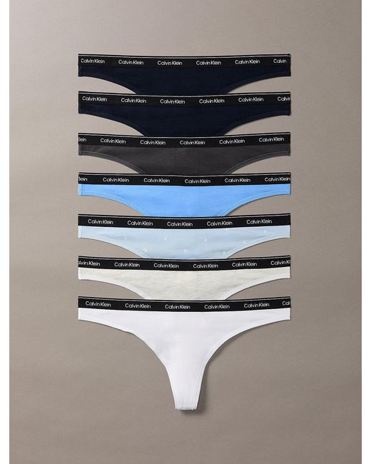 Lot De 7 String Calvin Klein en coloris Metallic