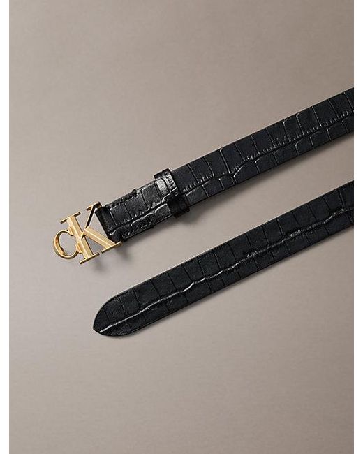 Calvin Klein Multicolor Leather Croc Effect Belt