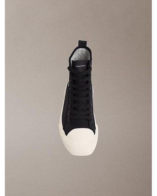 Calvin Klein Brown Ck Luna Canvas High Top Logo Trainers