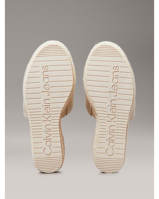 Tongs Espadrilles Compensées À Plateforme Calvin Klein en coloris Metallic