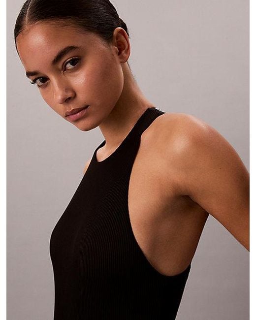 Calvin Klein Black Cross Back Swimsuit Intense Power