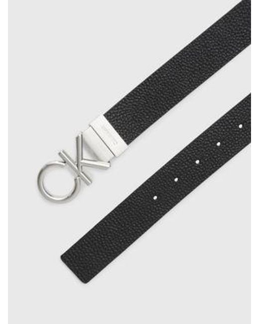 Cinturón reversible de piel con logo Calvin Klein de hombre de color Multicolor