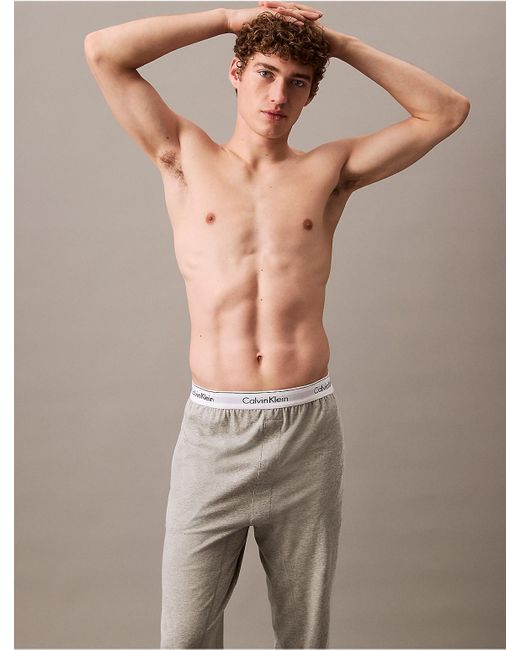 Calvin Klein Gray Icon Cotton Stretch Sleep Joggers for men
