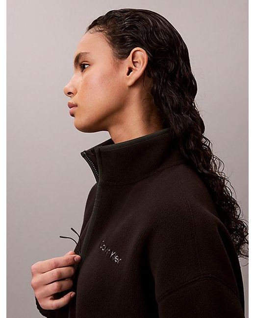 Calvin Klein Brown Jeans Relaxed Fleece Mock Neck Jacket