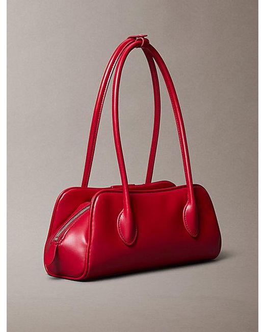 Calvin Klein Red Emblem Logo Shoulder Bag