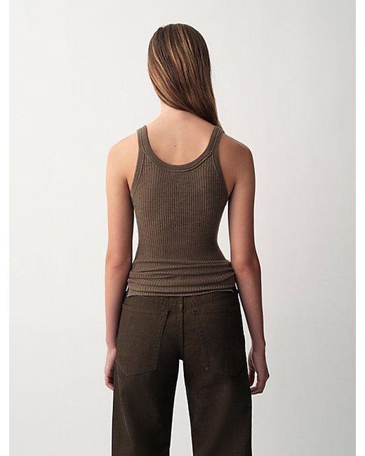 Calvin Klein Red Ella Ribbed Tank Top