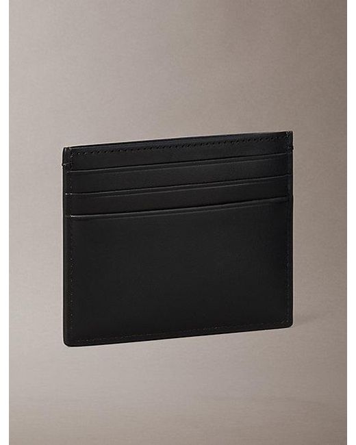 Calvin Klein Black Leather Rfid Logo Cardholder for men