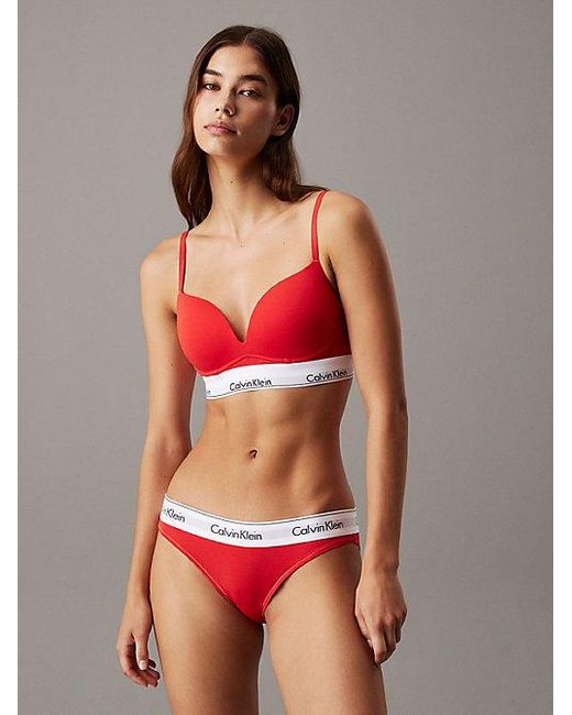 Calvin Klein Push-Up Plunge Bh in het Red