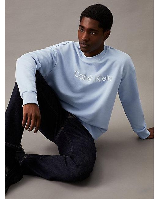 Calvin Klein Sweatshirt Met Logo in het Blue voor heren