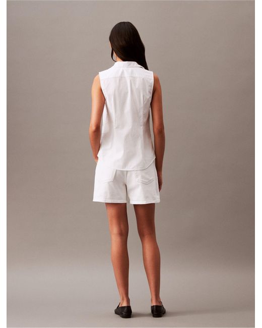 Calvin Klein White 90s Fit Denim Shorts