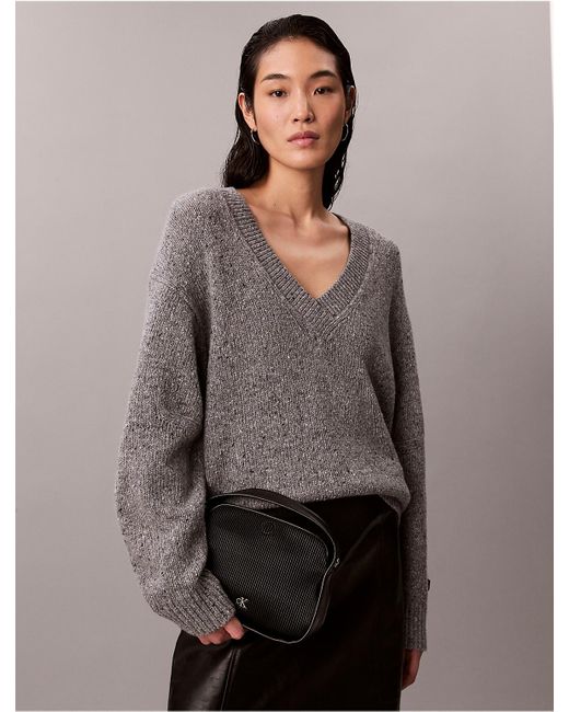 Calvin Klein Black Ribbed Top Flap Bag