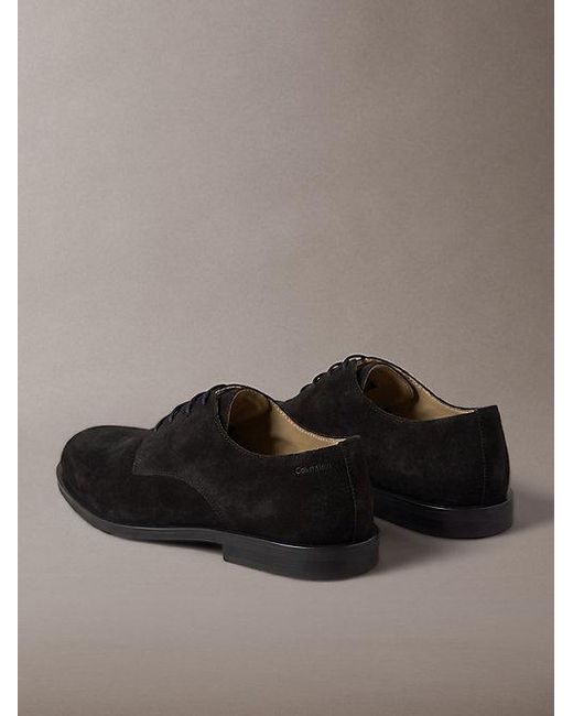 Calvin Klein Brown Theo Suede Derby Lace Up Shoes for men