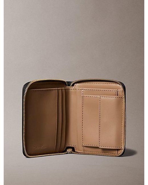Calvin Klein Black Foil Logo Zip Wallet