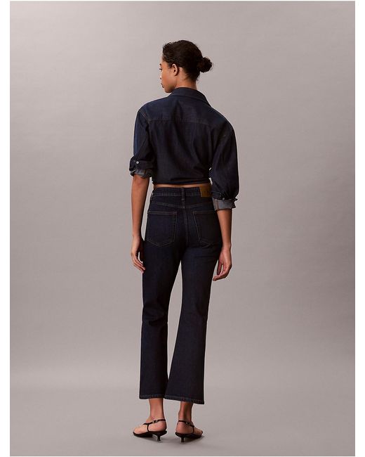 Calvin Klein Blue Calvin Klein High Rise Cropped Flared Jeans