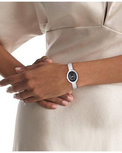 Calvin Klein Black 's Twisted Bezel Stainless Steel Watch – 24 Mm Oval