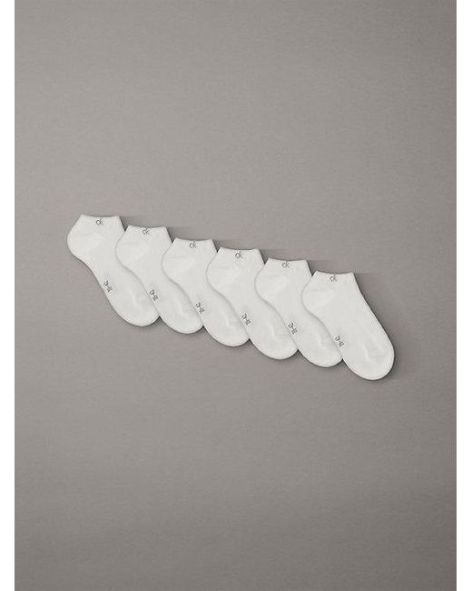 Calvin Klein Gray 6 Pack Logo Ankle Socks for men