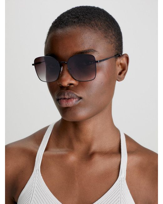 Calvin Klein Black Rectangle Sunglasses Ck23100S