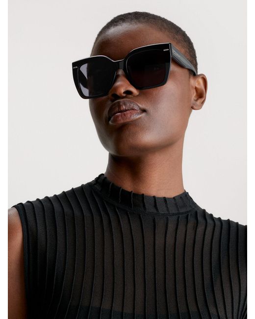 Calvin Klein Black Rectangle Sunglasses Ck23508S