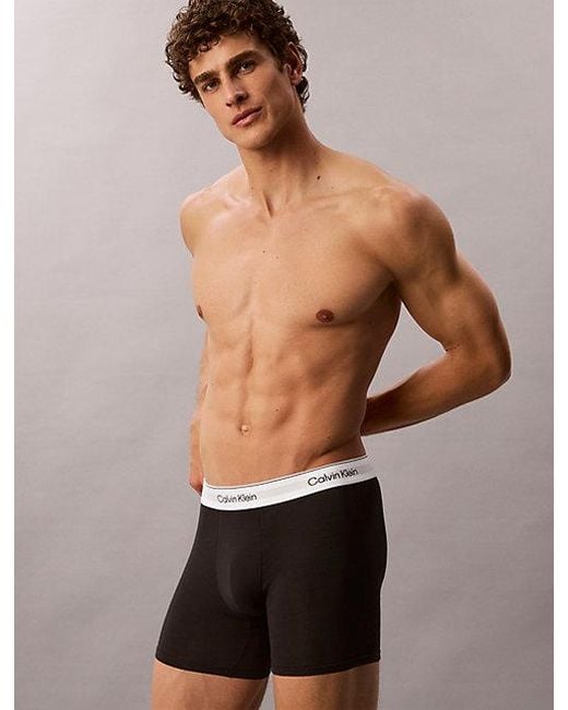 Calvin Klein 3-Pack Boxer Briefs in het Black voor heren