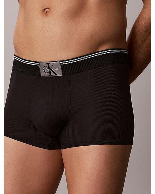 Calvin Klein Black Low Rise Trunks Graphic Monogram Micro for men