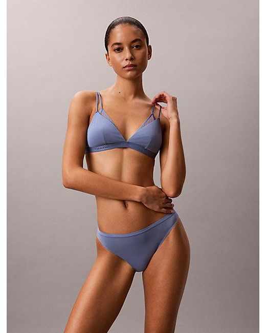 Calvin Klein Purple Triangle Bra Sheer Modal Mesh