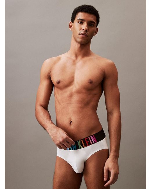 Calvin Klein White Low Rise Briefs - Intense Power Pride for men