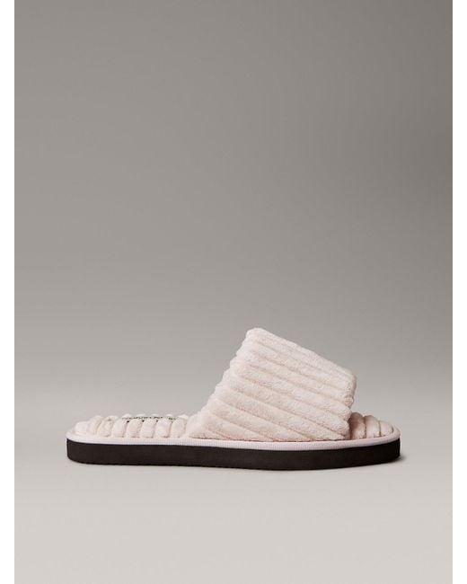 Calvin Klein Metallic Soft Padded Corduroy Slippers