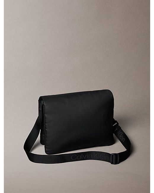 Calvin Klein Gray Puffer Utility Messenger Bag for men