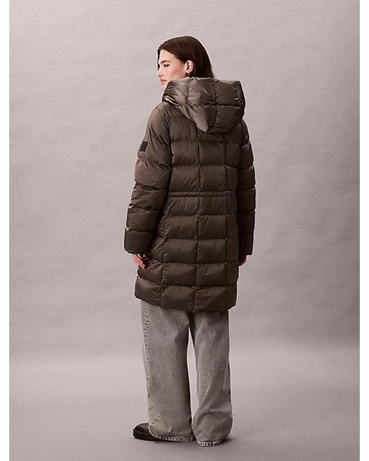 Calvin Klein Glans Wikkel-Pufferjack in het Brown