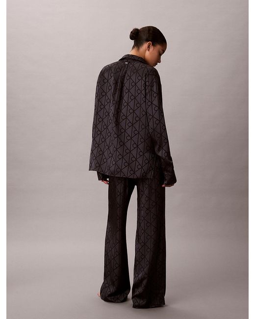 Calvin Klein Brown Satin Sheen Print Pyjama Pants