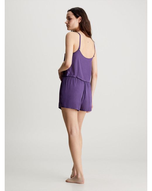 Calvin Klein Purple Cami And Shorts Pyjama Set - Pure Sheen