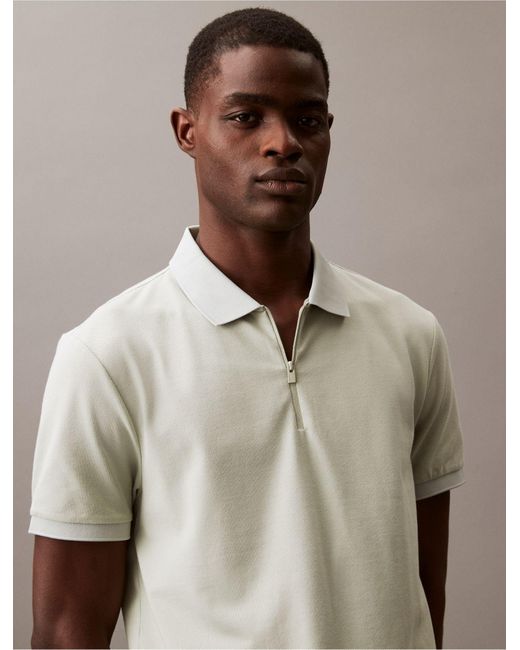 Calvin Klein Natural Tech Zip Polo Shirt for men