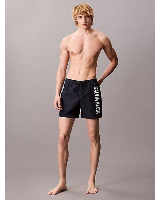 Calvin Klein Medium Zwemshort Met Trekkoord in het Blue voor heren