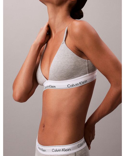 Calvin Klein White Lightly Lined Triangle Bralette